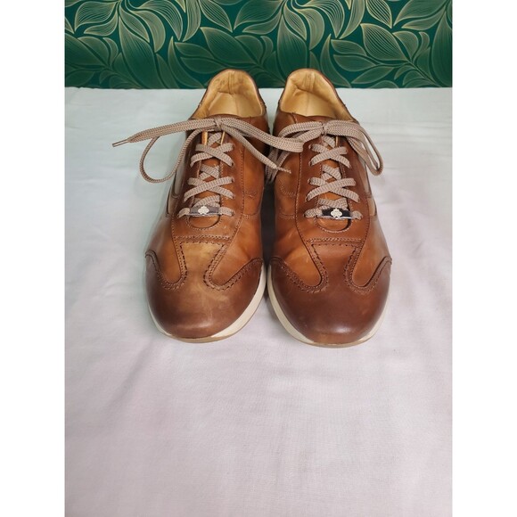 MERCANTI FIORENTINI Brown Leather Dress Sneaker Oxford Shoes 10.5 M ITALY main image 6